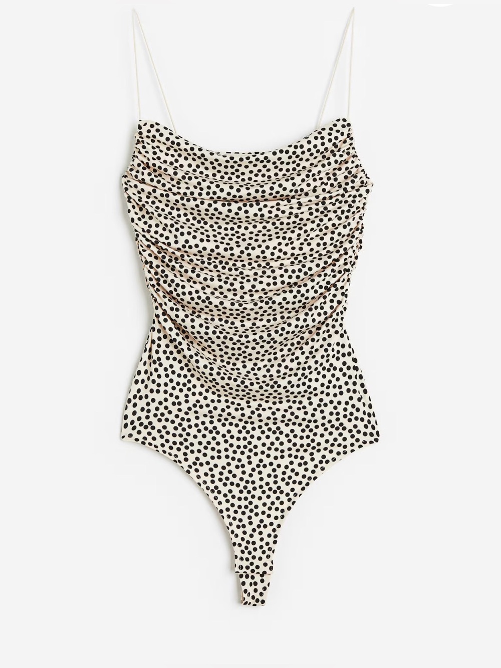 H&M Draped Polka Dot Thong Bodysuit